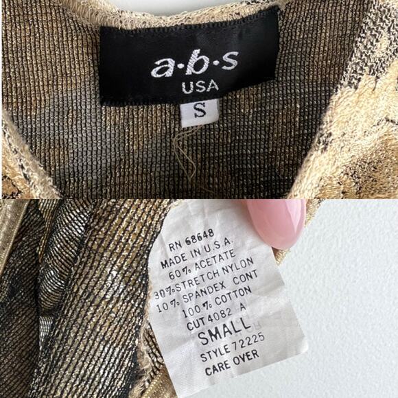 Vintage ABS Allen Schwartz Embroidered Floral Mesh Bodysuit Small Made in USA - Picture 2 of 7